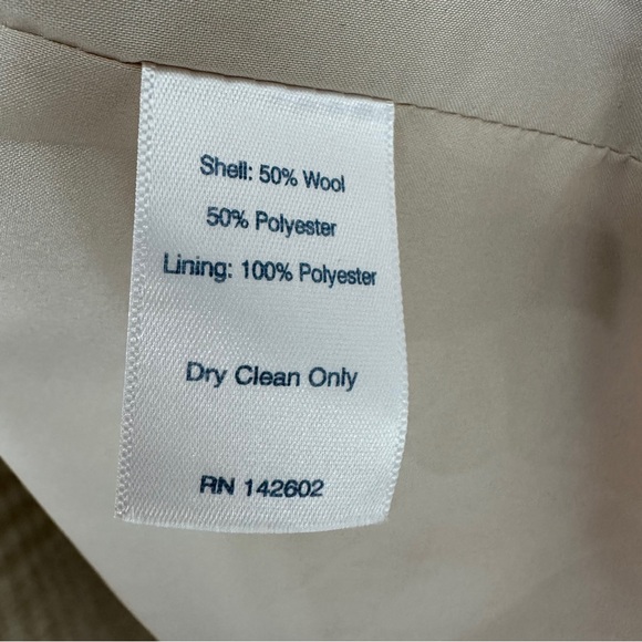 Sail to Sable Wool Blend Fringe Trim Double Breasted Plaid Coat in Cream Ivory - Picture 7 of 7